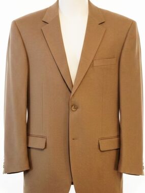 Statements Grant Men’s Blazer 42L Camel Wool Silk Cashmere Sport Coat Luxury